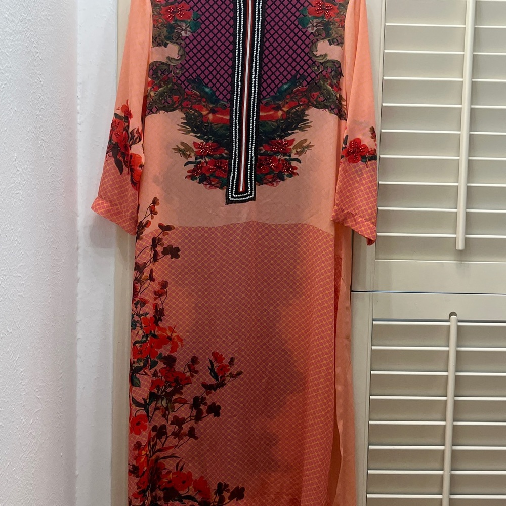 Peter Nygard Vibrant Orange Floral Dress